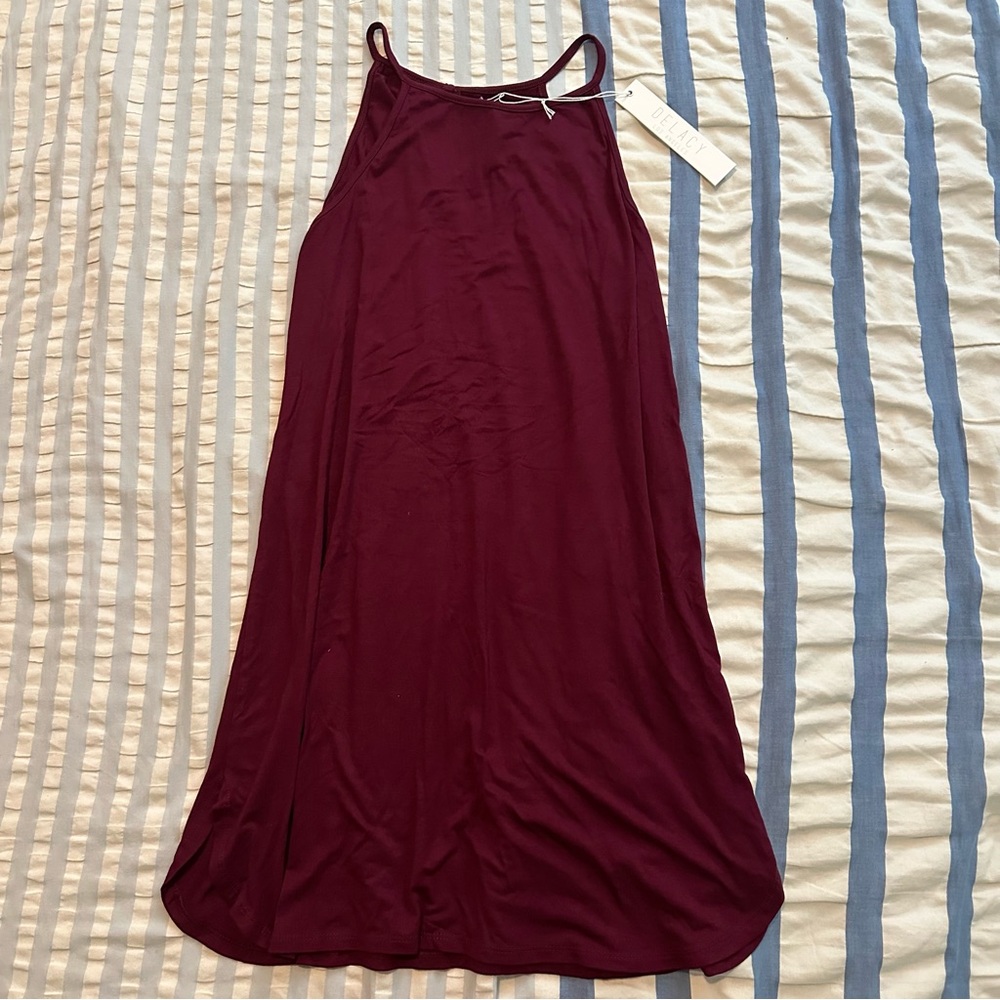Delacy los Angeles maroon tank dress size M